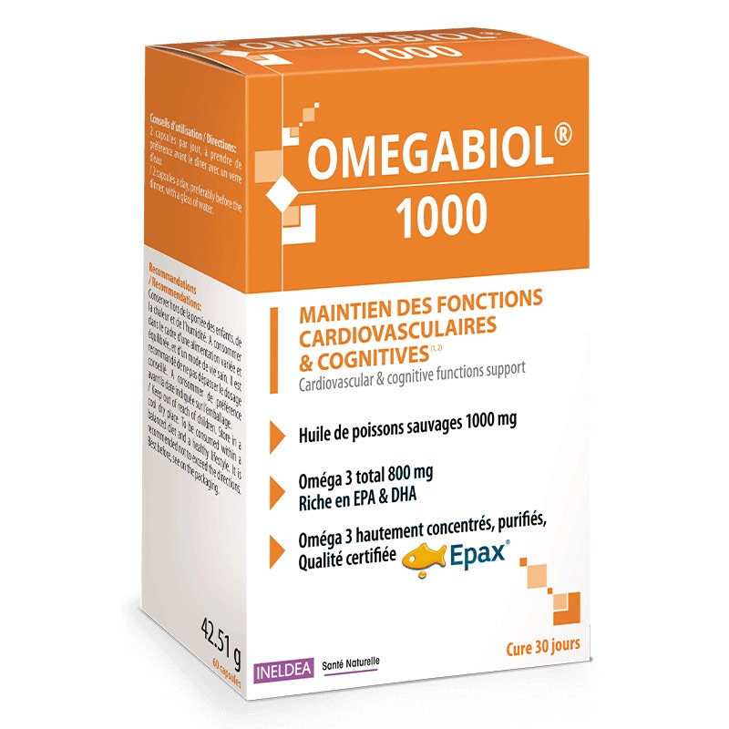 Omegabiol 1000 за нормалната функция на сърцето, мозъка и зрението 60 капс